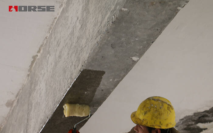 applying the carbon fiber adhesive applying the carbon fiber adhesive