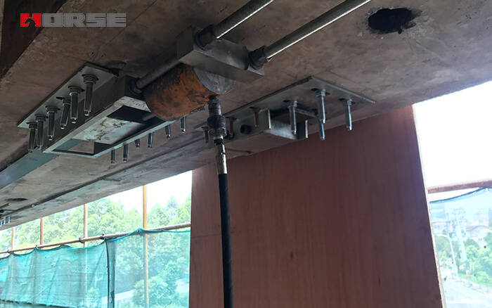 Prestressed FRP strip supporting bridge Prestressed FRP strip supporting bridge