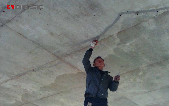 Crack repair with epoxy adhesive Crack repair with epoxy adhesive