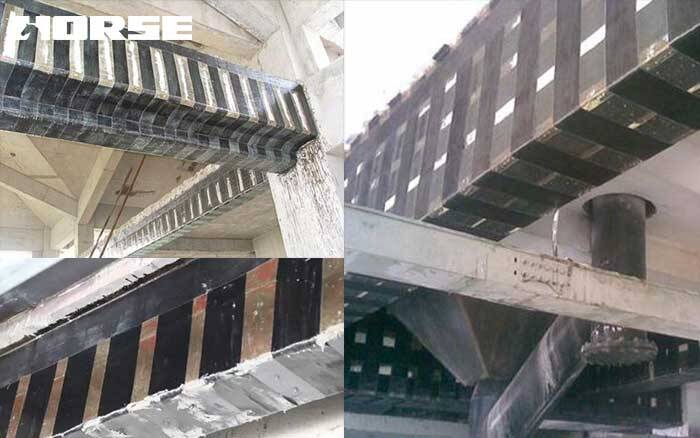 Carbon fiber reinforcement at the bottom of the beam Carbon fiber reinforcement at the bottom of the beam