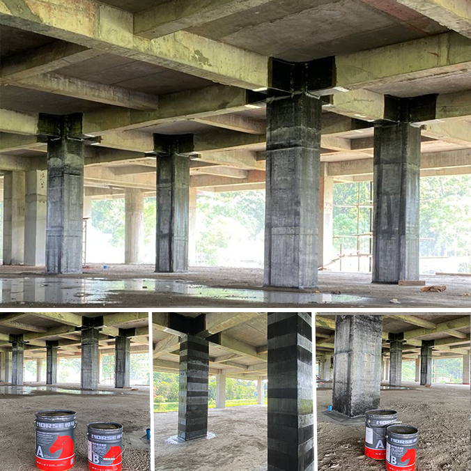 Carbon Fiber(CFRP) Wrap Concrete Columns Carbon Fiber(CFRP) Wrap Concrete Columns