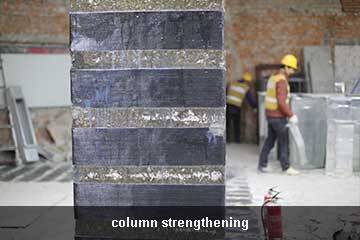 column retrofit by carbon fiber sheet